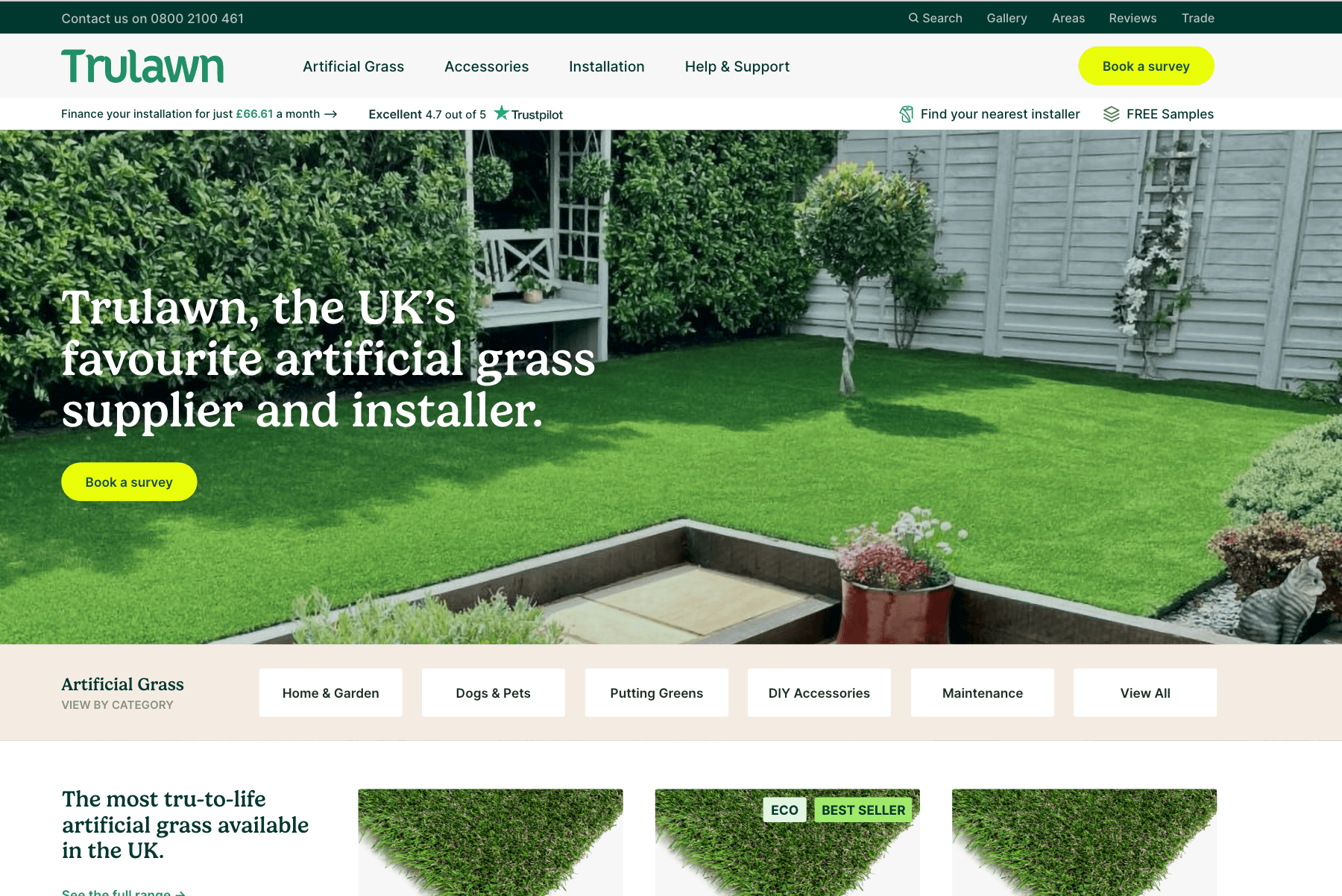 trulawn website homepage